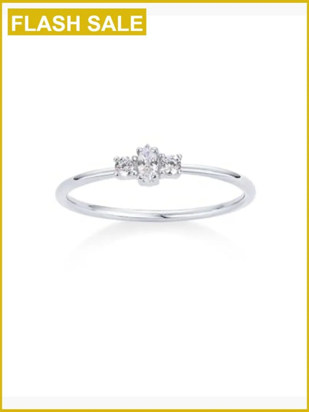 Marquise Cubic Zirconia Stackable Ring | Dainty Thin Band Jewelry